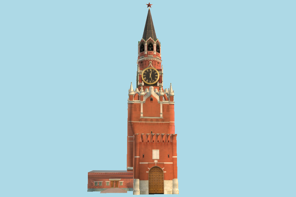 Kreml Tower Spasskaja 3d model